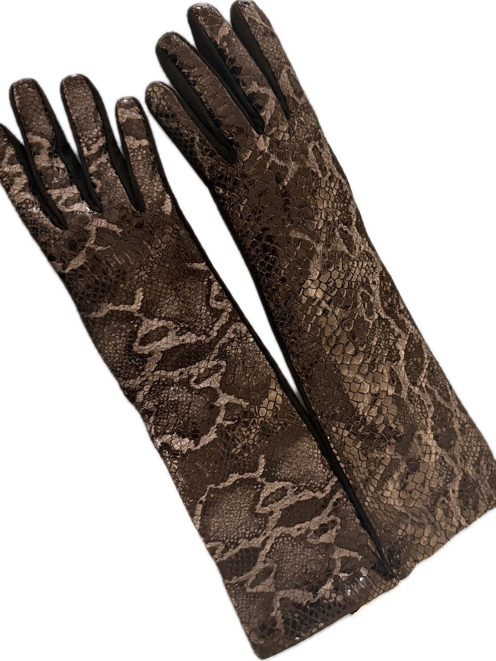 Parisi Leather Women's Gloves - Black Shiny Croc-Embossed